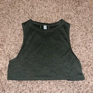 Cropped green balance collection tank top